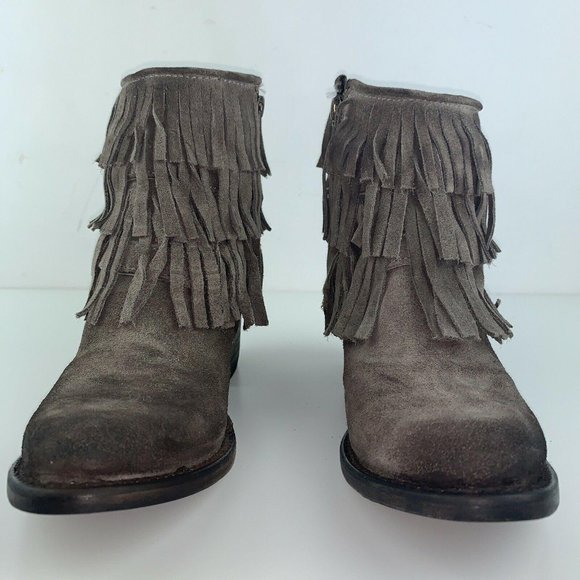 Freebird Belle Boots 7 Taupe Brown Leather Suede - Picture 6 of 12